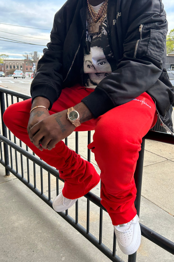 New! Dagger Stack Joggers (Red)