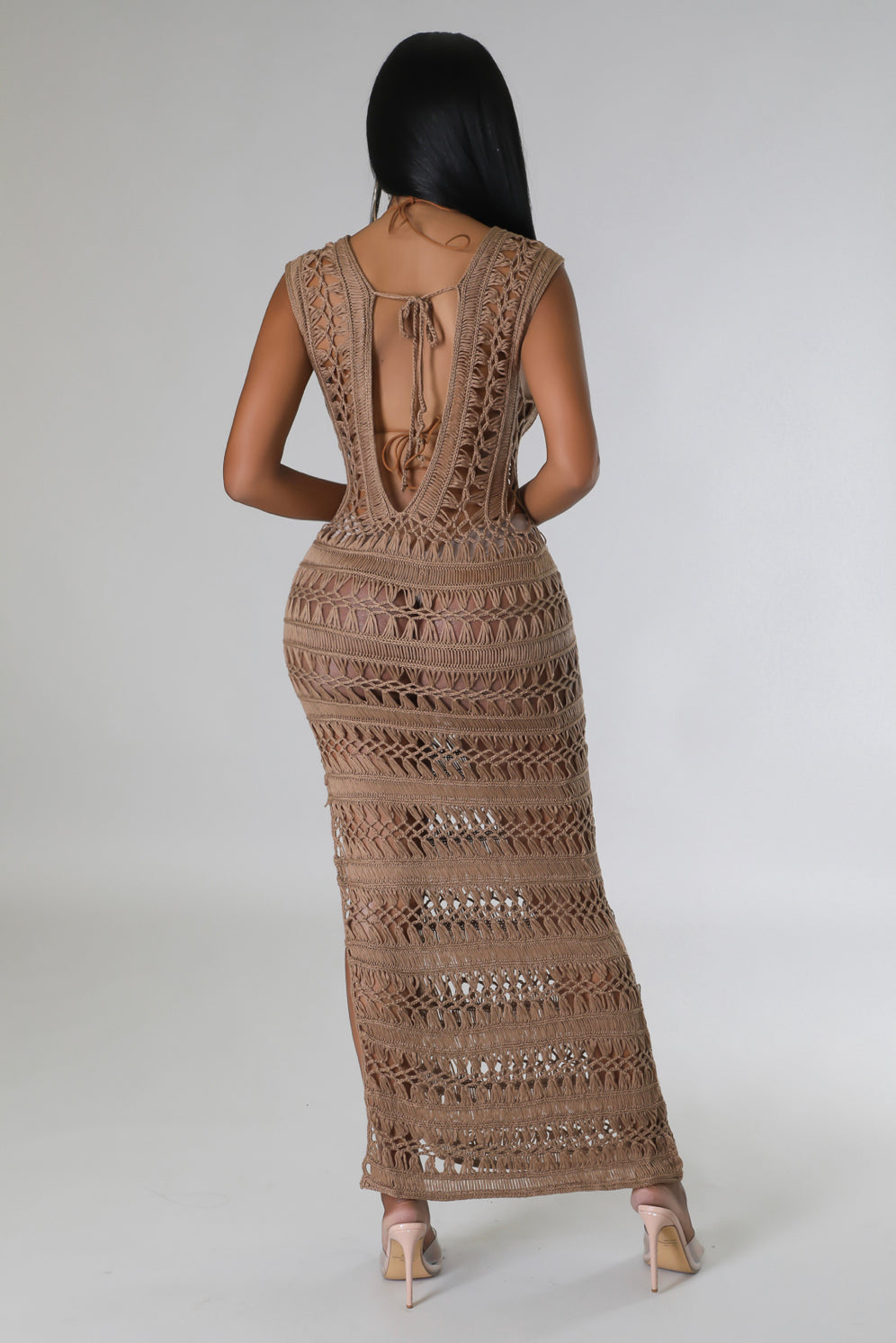 Mediterranean Waters Dress (Mocha)