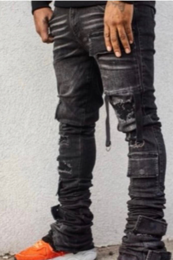 NEW!! Gunna Black Washed Stacked Jeans