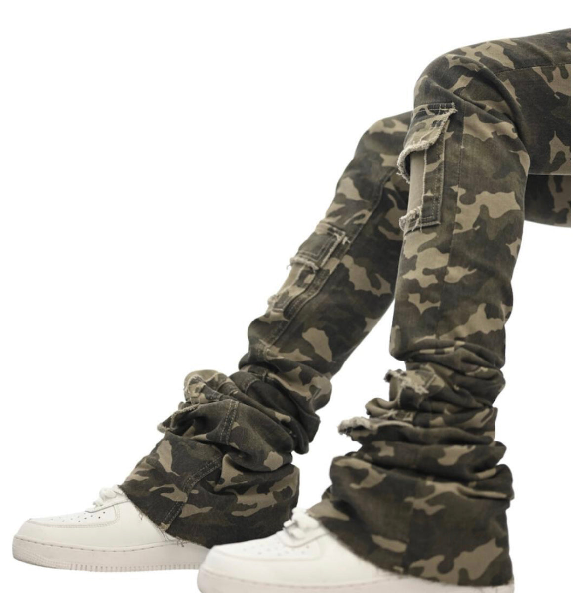 Restocked! Brutini Camo Stacked Jeans