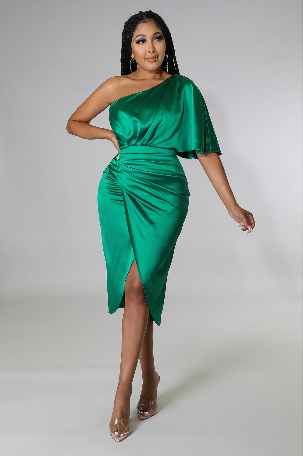 Dinner Time Fine Dress (Kelly Green)