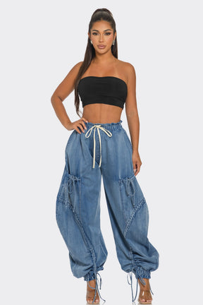 Restocked! Urban Chic Demin Cargo Pants