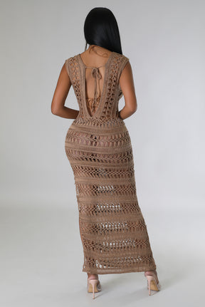 Mediterranean Waters Dress (Mocha)
