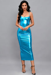 New! Sza Metallic Bodycon Dress
