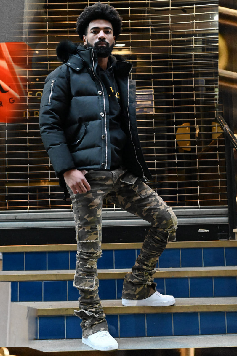 Restocked! Brutini Camo Stacked Jeans