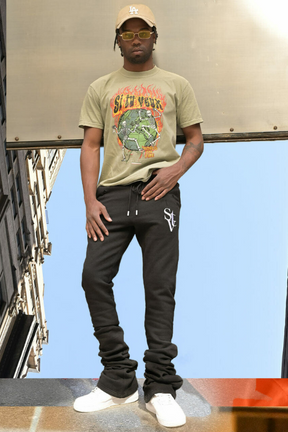 NEW! STV Stacked Joggers (Black)