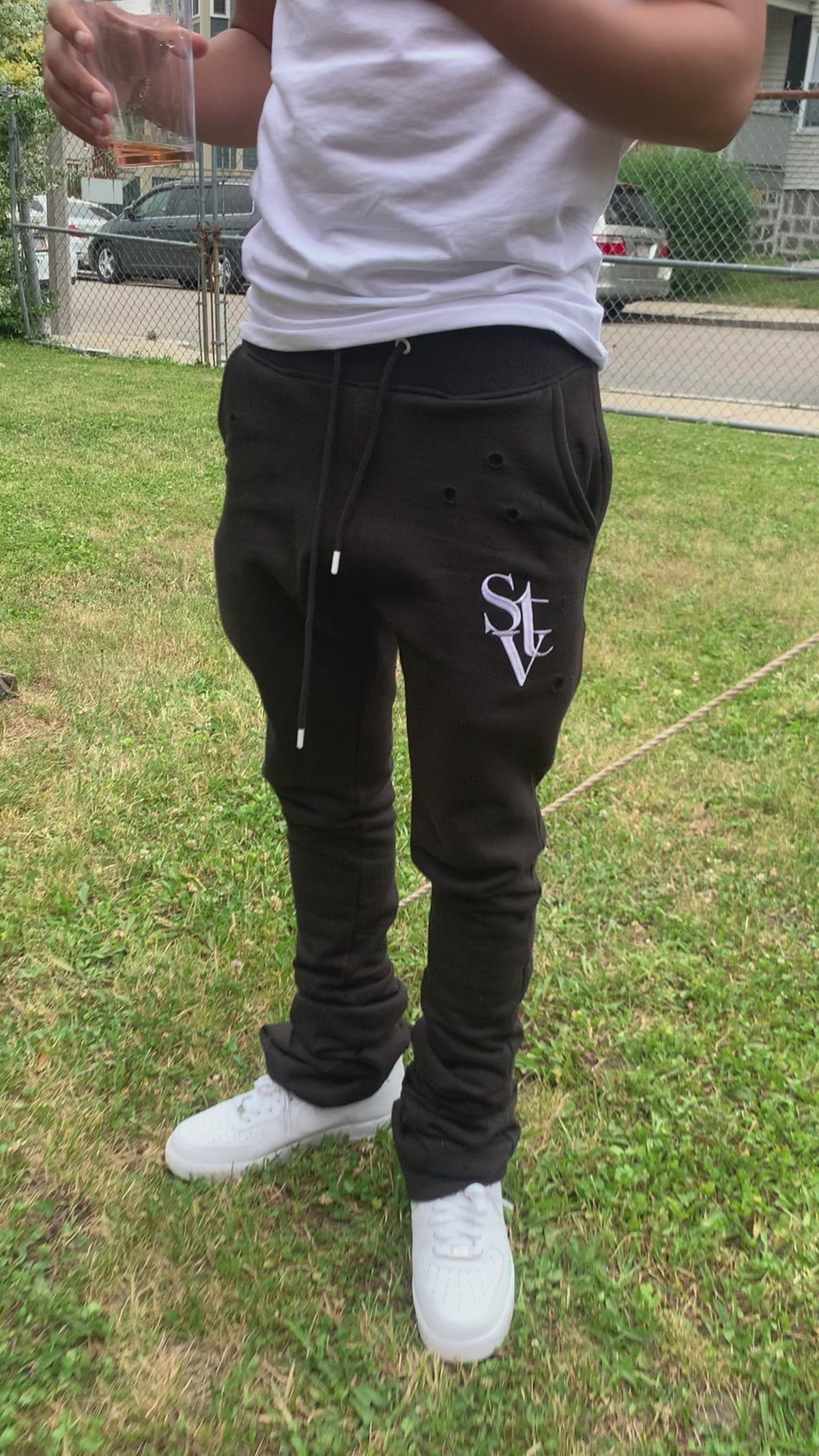 NEW! STV Stacked Joggers (Black)