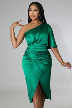 Dinner Time Fine Dress (Kelly Green)