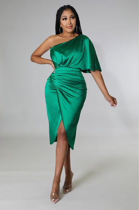 Dinner Time Fine Dress (Kelly Green)