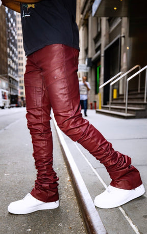 Restocked! Gordon Wax Stack Jeans (burgundy)