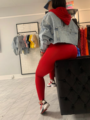 RESTOCKED! “Too Fly For This Sh$!” Cropped Denim Jacket