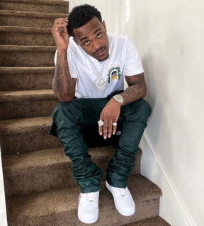 Restocked! Gordon Wax Stacked Jeans (Hunter Green)